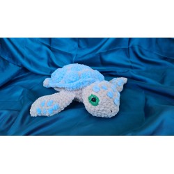 Gehäkelte Meeresschildkröte aus Chenille Wolle - Handgemacht
