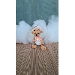 Gehäkelter Schaf Schlüsselanhänger - handgemacht