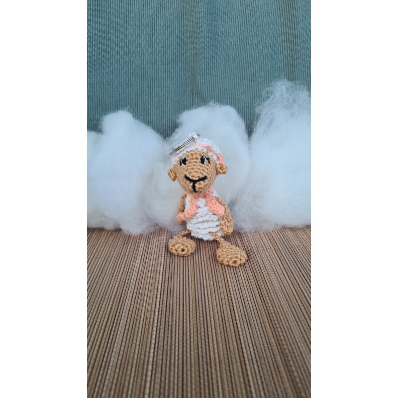 Gehäkelter Schaf Schlüsselanhänger