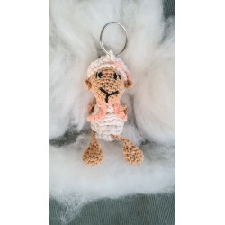 Gehäkelter Schaf Schlüsselanhänger