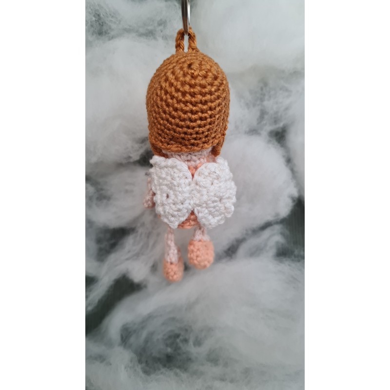 Gehäkelter Schlüsselanhäger Engel - handgemacht